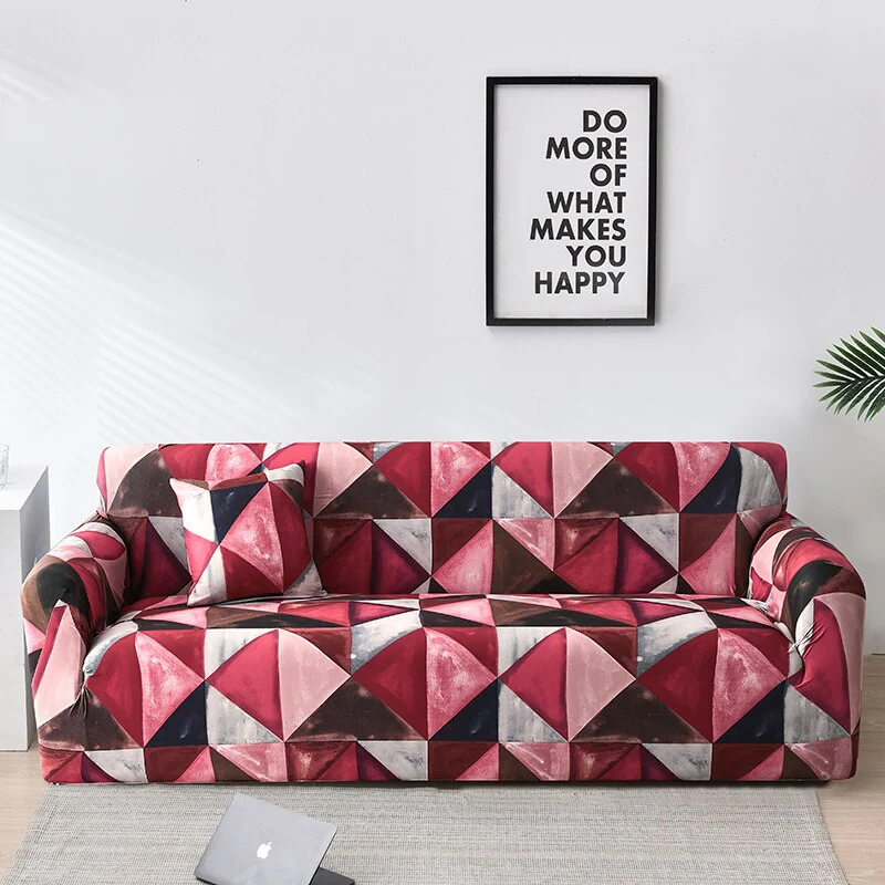 Geometry Plaid Sofa Cover Slipcovers Stretch Printed Flower Elastic Sofa Covers for Living Room Elastic Couch Chair Cover Sofa Towel 1/2/3/4-seater - Image 25