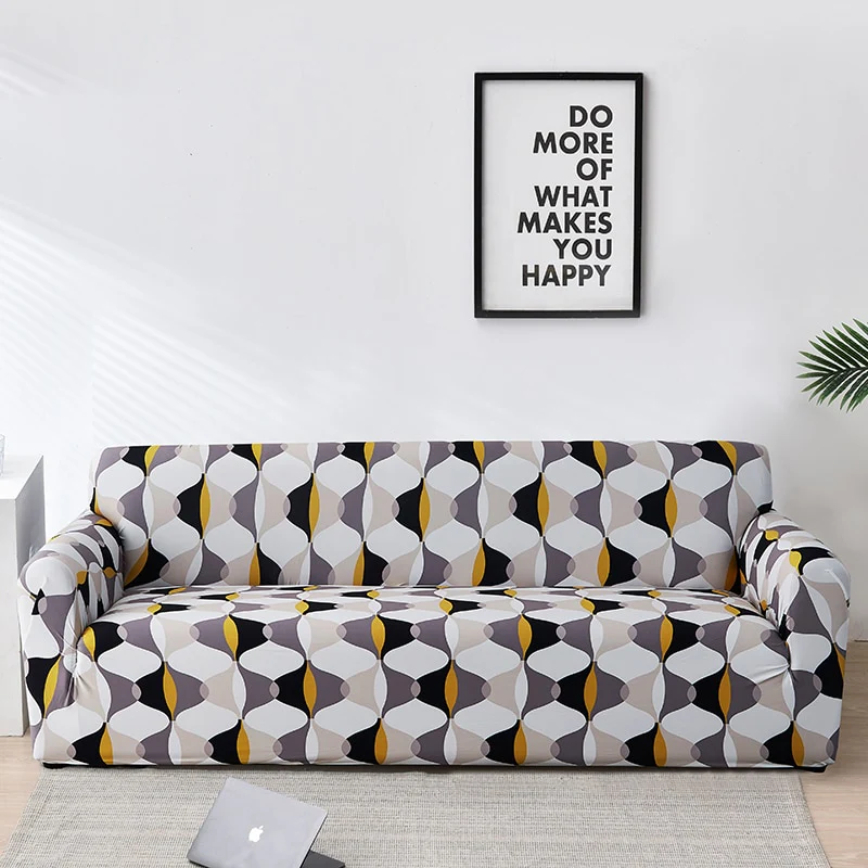 Geometry Plaid Sofa Cover Slipcovers Stretch Printed Flower Elastic Sofa Covers for Living Room Elastic Couch Chair Cover Sofa Towel 1/2/3/4-seater - Image 27