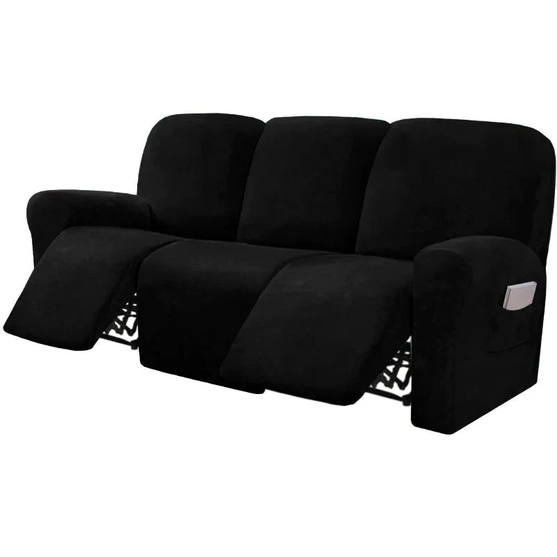 High Grade 3 Seat Recliner Sofa Chair Cover Velvet Recliner Covers Armchair Non-slip Relax Armchair Cover Elastic Suede Couch Chair Protector - Image 18
