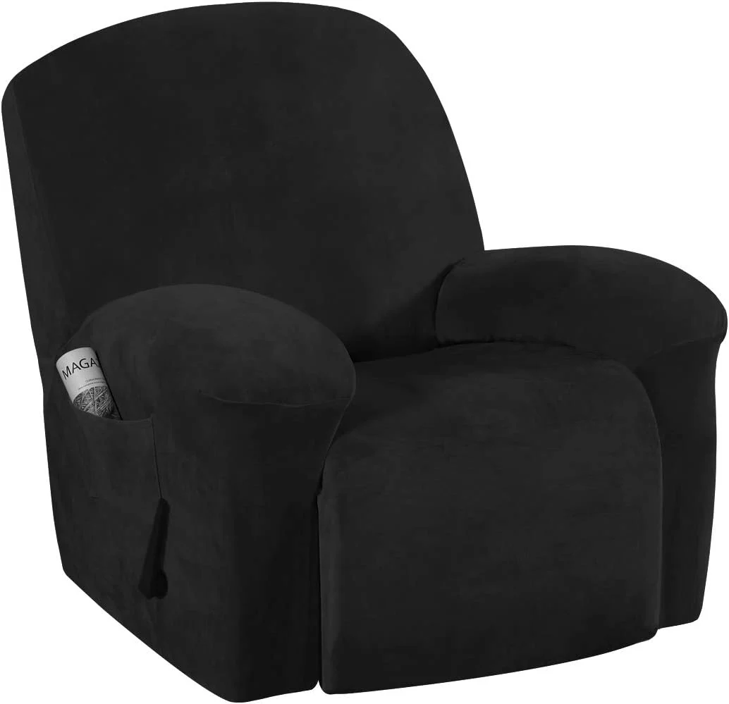 High Grade 3 Seat Recliner Sofa Chair Cover Velvet Recliner Covers Armchair Non-slip Relax Armchair Cover Elastic Suede Couch Chair Protector - Image 27