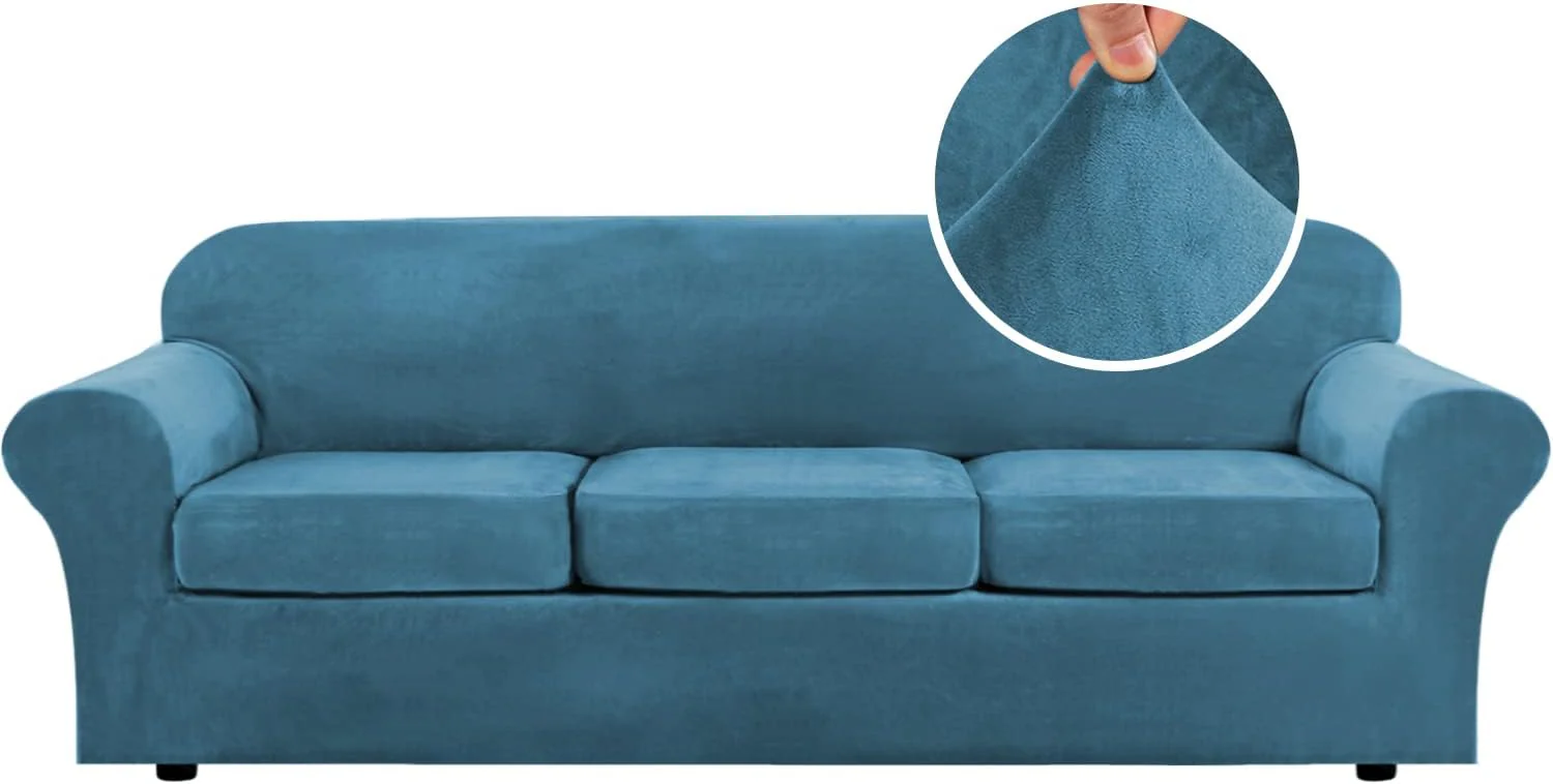 High Grade Thick Velvet Sofa Covers Couch Covers for Cushion Couch Sofa High Stretch Sofa Slipcovers Furniture Protector Fit Couch - Image 55
