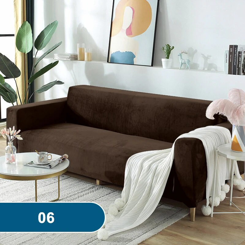 High Quality Velvet Sofa Covers Living Room Sofa Cover Home Furniture Protector Case Adjustable Sofa Slipcover For 1/2/3/4 Seat - Image 12