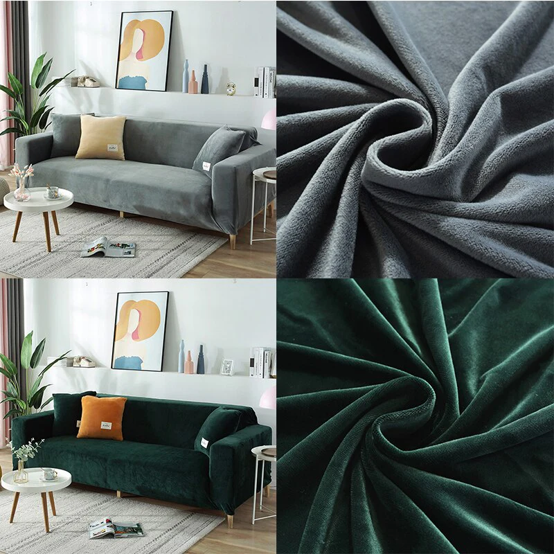 High Quality Velvet Sofa Covers Living Room Sofa Cover Home Furniture Protector Case Adjustable Sofa Slipcover For 1/2/3/4 Seat - Image 5