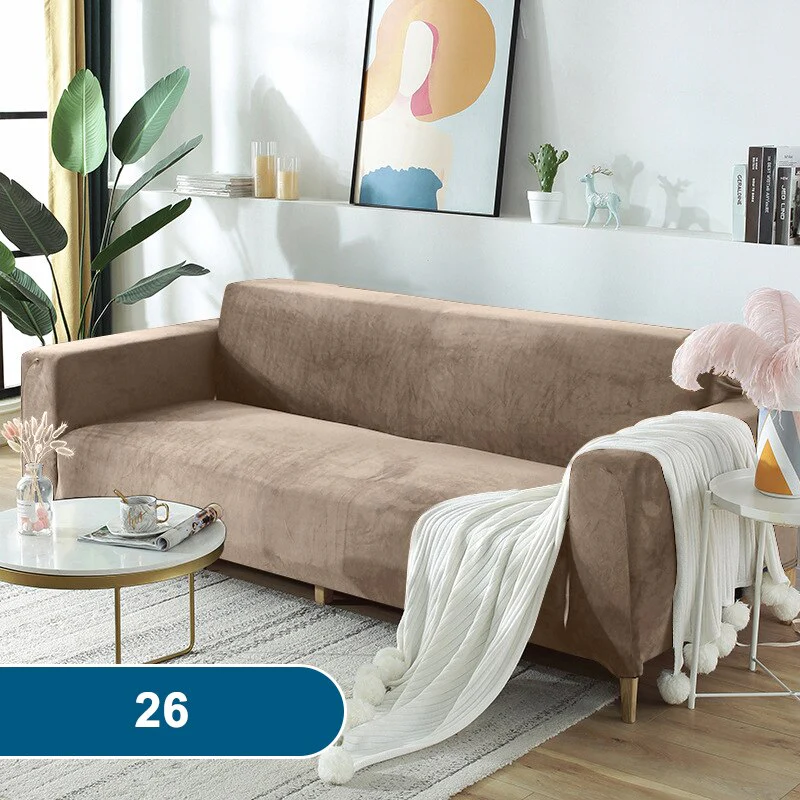 High Quality Velvet Sofa Covers Living Room Sofa Cover Home Furniture Protector Case Adjustable Sofa Slipcover For 1/2/3/4 Seat - Image 9