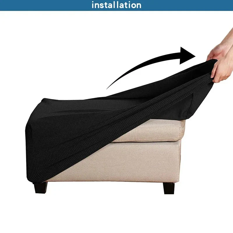 Home Decorative Sofa Footstool Covers Elastic Fully Wrapped Rectangular Stool Covers Thicken Sofa Footrest Dust-proof Cover - Image 6