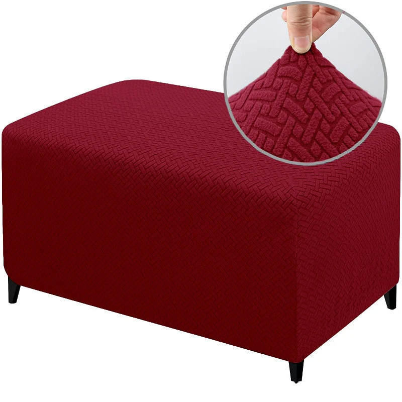 Jacauard Ottoman Chair Cover Elastic Footstool Slipcover All-inclusive Rectangle Footrest Cover Foot Stool Protector Living Room - Image 10