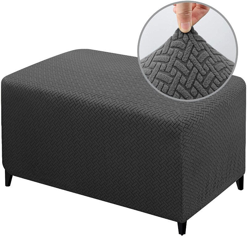 Jacauard Ottoman Chair Cover Elastic Footstool Slipcover All-inclusive Rectangle Footrest Cover Foot Stool Protector Living Room - Image 13