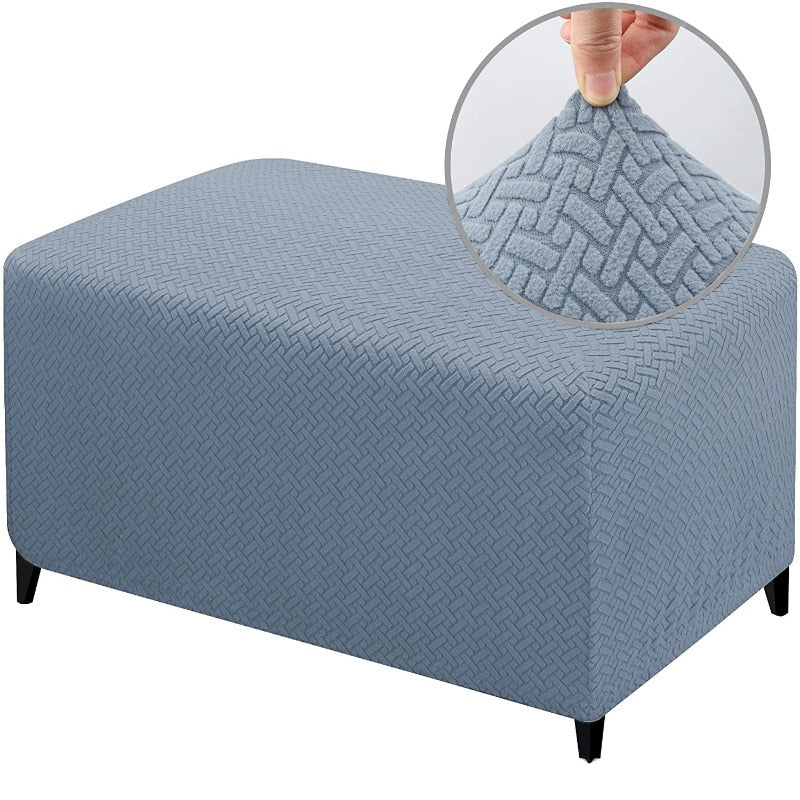 Jacauard Ottoman Chair Cover Elastic Footstool Slipcover All-inclusive Rectangle Footrest Cover Foot Stool Protector Living Room - Image 7