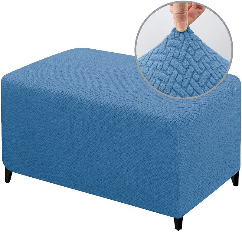 Jacauard Ottoman Chair Cover Elastic Footstool Slipcover All-inclusive Rectangle Footrest Cover Foot Stool Protector Living Room - Image 9