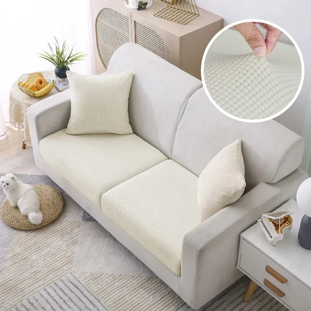 Jacquard Pure Sofa Seat Covers Polar Fleece Stretch Sofa Seat Cushion Covers Removable Furniture Protector Chaise Lounge Home - Image 10