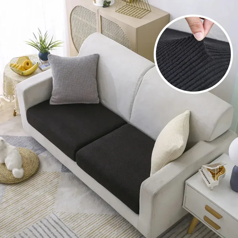 Jacquard Pure Sofa Seat Covers Polar Fleece Stretch Sofa Seat Cushion Covers Removable Furniture Protector Chaise Lounge Home - Image 11