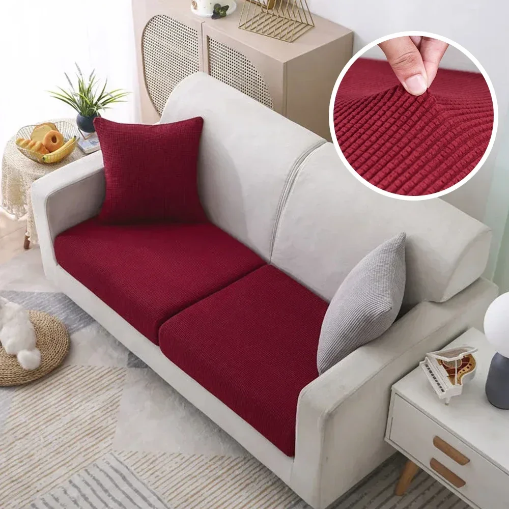 Jacquard Pure Sofa Seat Covers Polar Fleece Stretch Sofa Seat Cushion Covers Removable Furniture Protector Chaise Lounge Home - Image 12
