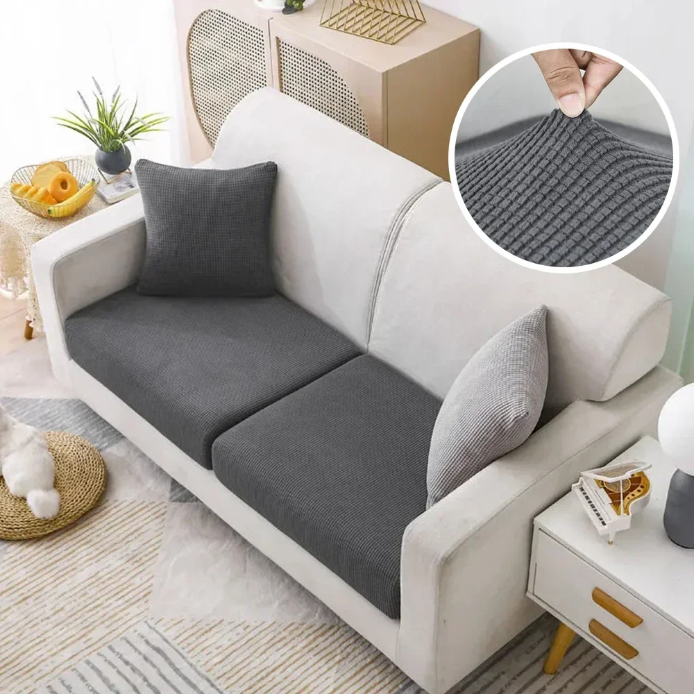 Jacquard Pure Sofa Seat Covers Polar Fleece Stretch Sofa Seat Cushion Covers Removable Furniture Protector Chaise Lounge Home - Image 16