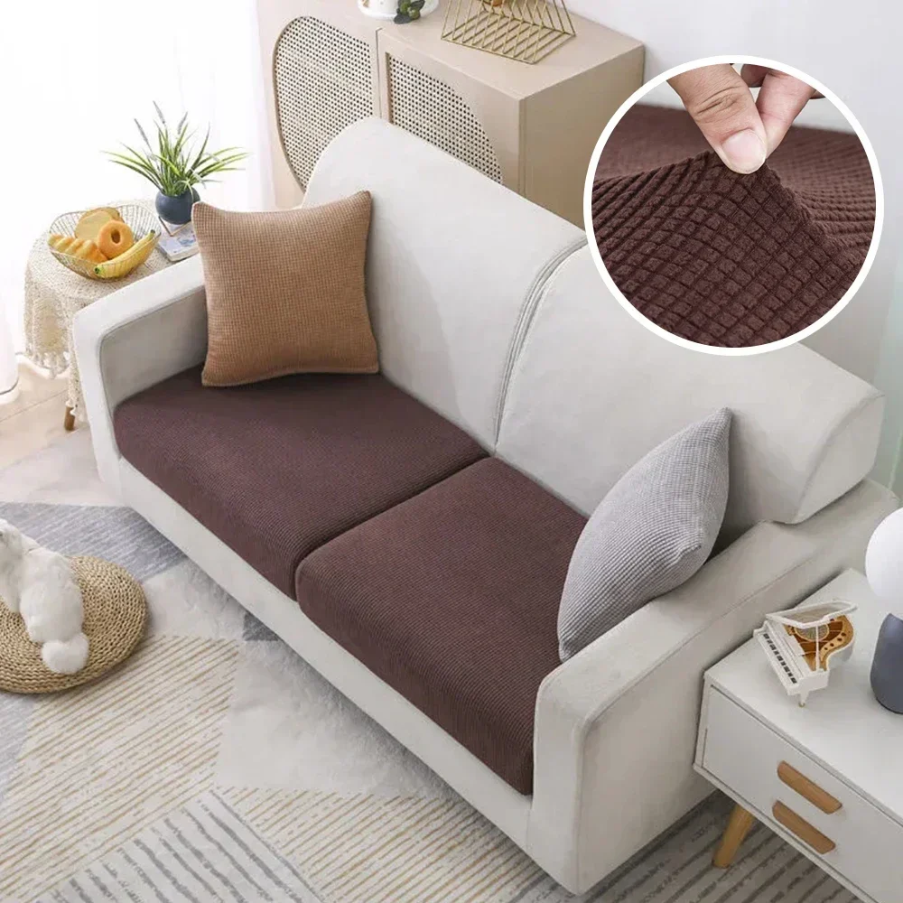 Jacquard Pure Sofa Seat Covers Polar Fleece Stretch Sofa Seat Cushion Covers Removable Furniture Protector Chaise Lounge Home - Image 17