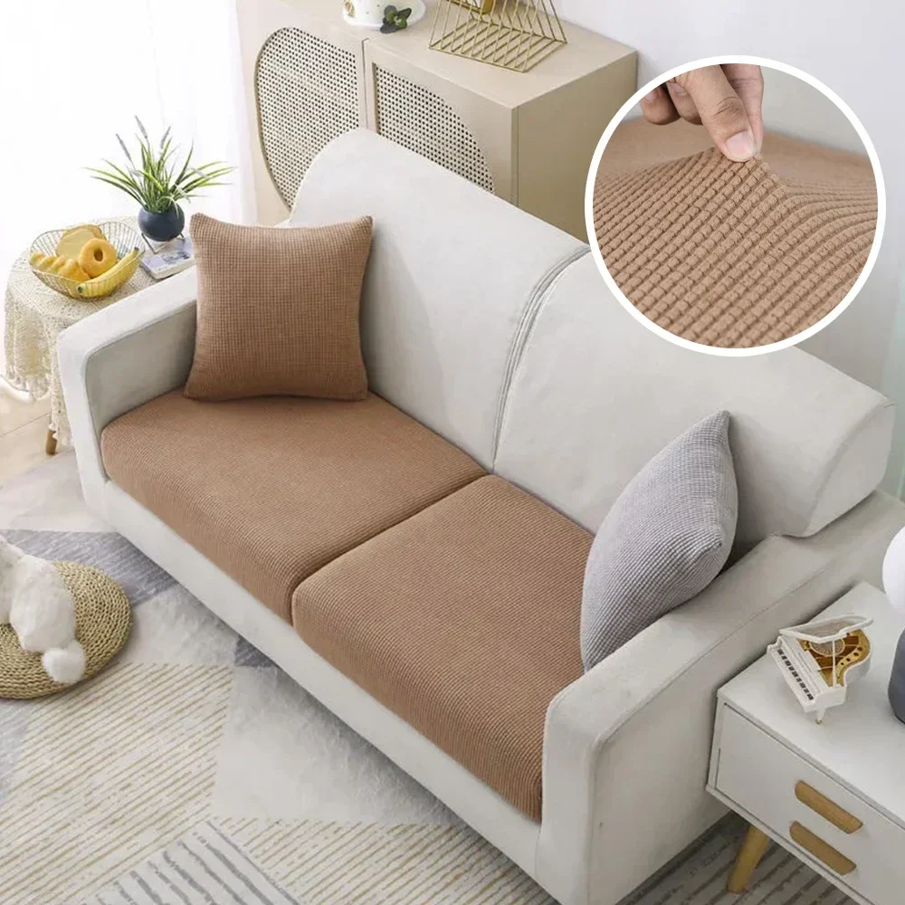 Jacquard Pure Sofa Seat Covers Polar Fleece Stretch Sofa Seat Cushion Covers Removable Furniture Protector Chaise Lounge Home - Image 19