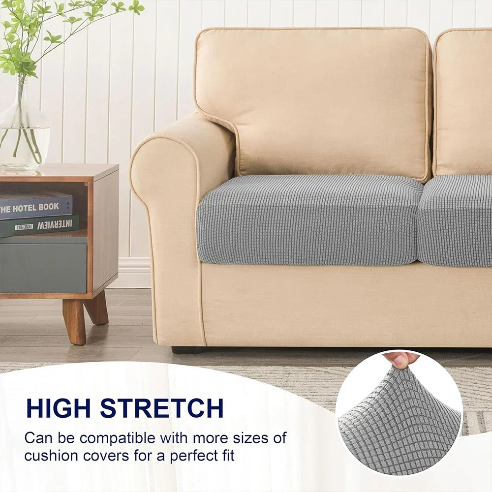 Jacquard Pure Sofa Seat Covers Polar Fleece Stretch Sofa Seat Cushion Covers Removable Furniture Protector Chaise Lounge Home - Image 5