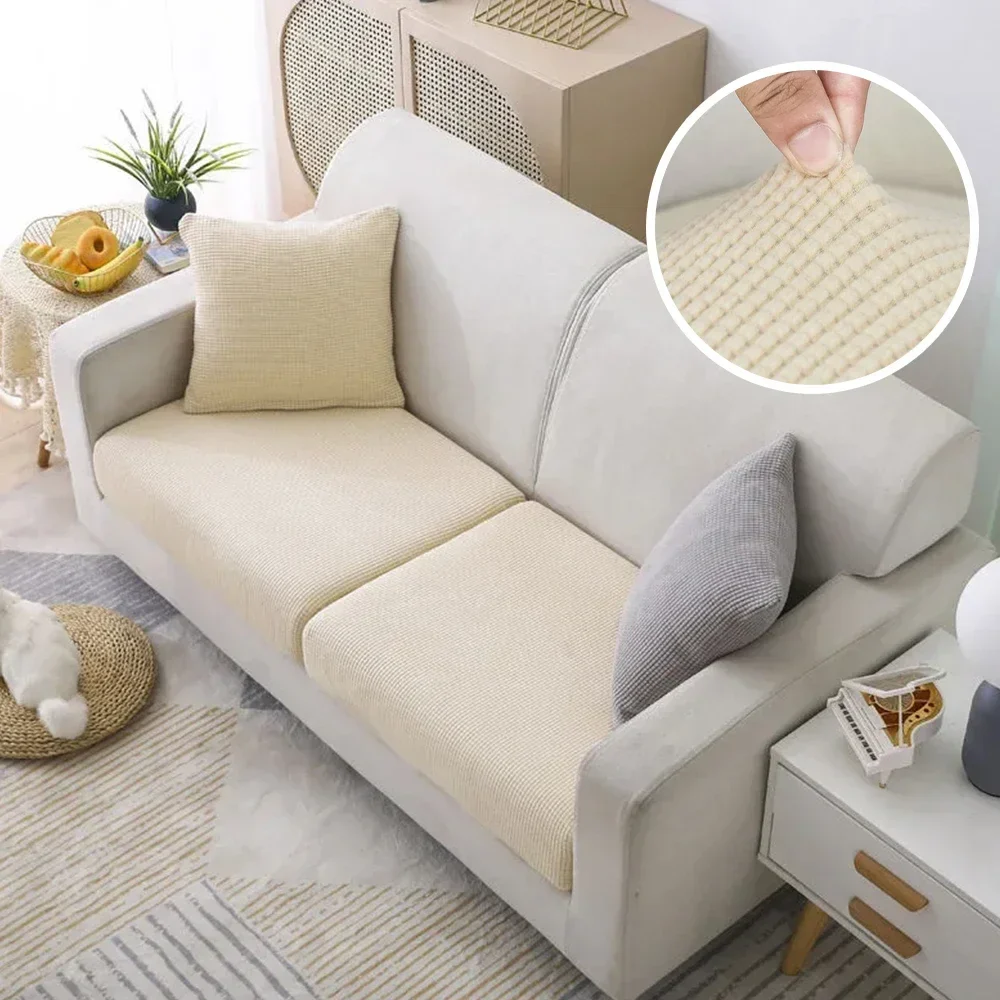 Jacquard Pure Sofa Seat Covers Polar Fleece Stretch Sofa Seat Cushion Covers Removable Furniture Protector Chaise Lounge Home - Image 8