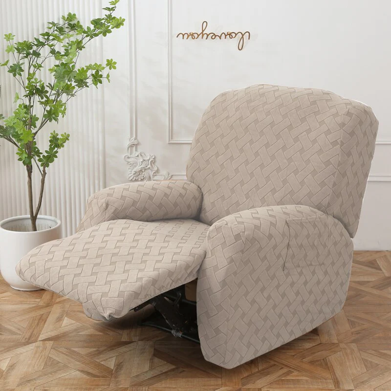 Jacquard Recliner Chair Cover Plaid Elastic Relax Armchair Couch Slipcover Non-Slip Spandex Furniture Protector for Living Room - Image 10