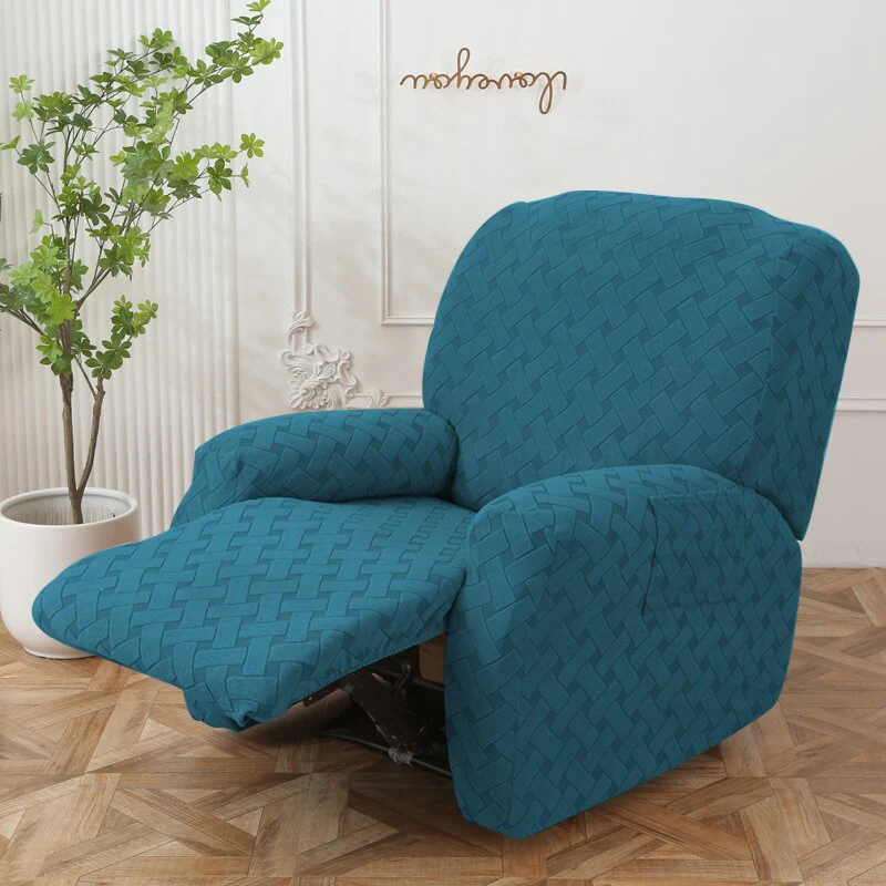 Jacquard Recliner Chair Cover Plaid Elastic Relax Armchair Couch Slipcover Non-Slip Spandex Furniture Protector for Living Room - Image 11