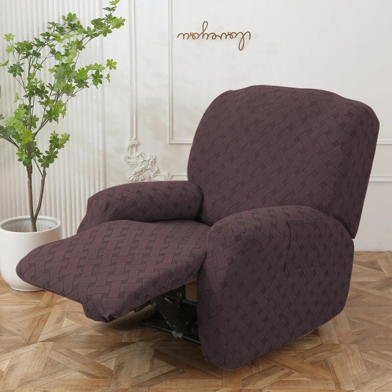 Jacquard Recliner Chair Cover Plaid Elastic Relax Armchair Couch Slipcover Non-Slip Spandex Furniture Protector for Living Room - Image 13