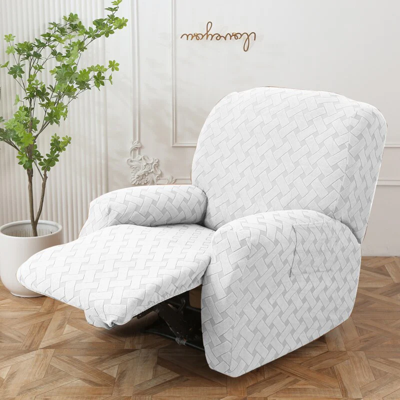 Jacquard Recliner Chair Cover Plaid Elastic Relax Armchair Couch Slipcover Non-Slip Spandex Furniture Protector for Living Room - Image 14