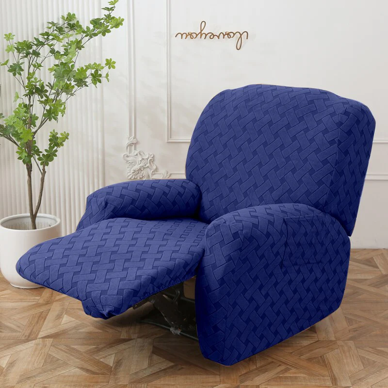 Jacquard Recliner Chair Cover Plaid Elastic Relax Armchair Couch Slipcover Non-Slip Spandex Furniture Protector for Living Room - Image 15