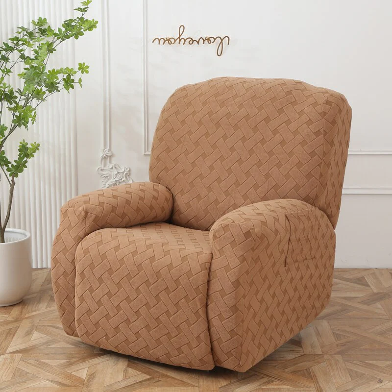 Jacquard Recliner Chair Cover Plaid Elastic Relax Armchair Couch Slipcover Non-Slip Spandex Furniture Protector for Living Room - Image 5