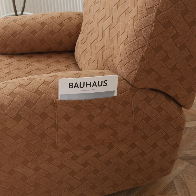 Jacquard Recliner Chair Cover Plaid Elastic Relax Armchair Couch Slipcover Non-Slip Spandex Furniture Protector for Living Room - Image 6