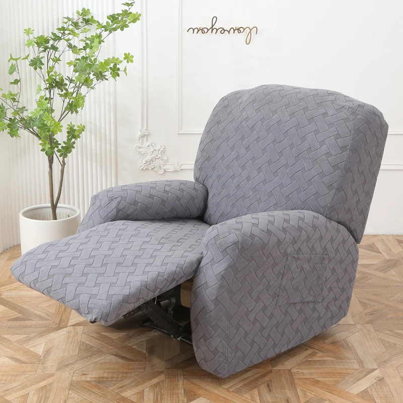 Jacquard Recliner Chair Cover Plaid Elastic Relax Armchair Couch Slipcover Non-Slip Spandex Furniture Protector for Living Room - Image 7