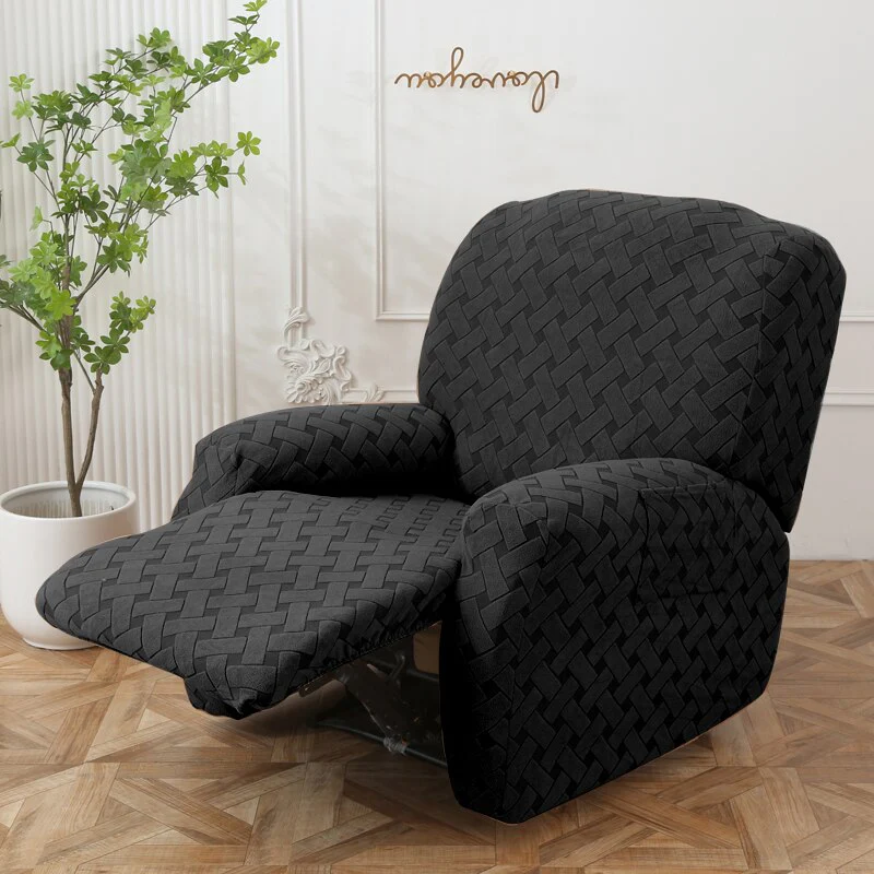 Jacquard Recliner Chair Cover Plaid Elastic Relax Armchair Couch Slipcover Non-Slip Spandex Furniture Protector for Living Room - Image 9