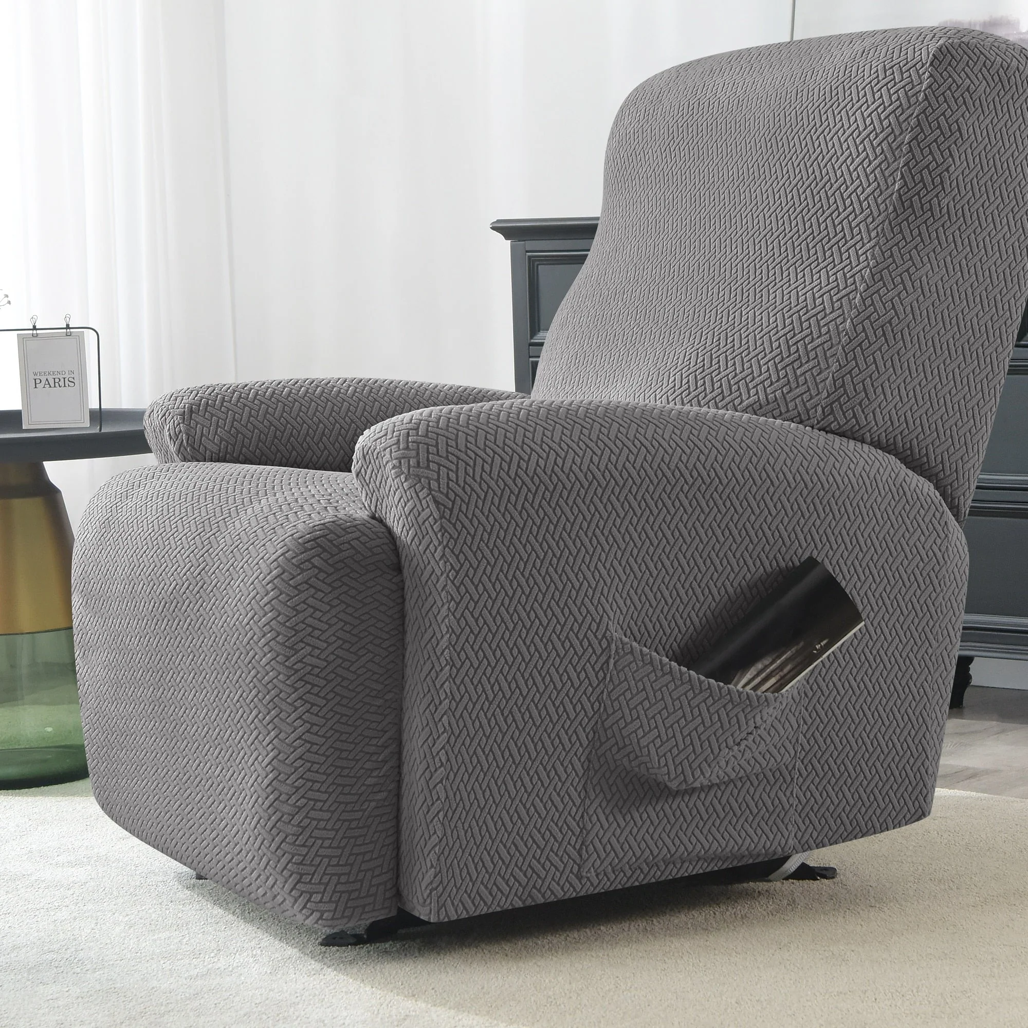 Jacquard Recliner Sofa Covers Elastic Sofa Protector Couch Cover Stretch Recliner Slipcovers - Image 5