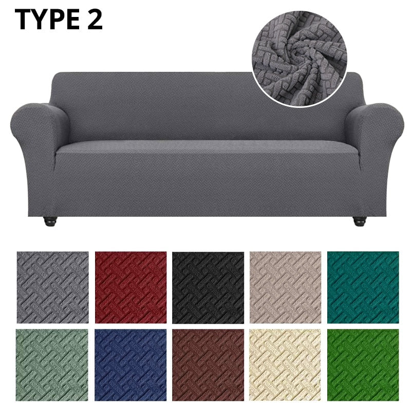 Jacquard Stretch Sofa Cover Elastic Sofa Slipcover Sectional Couch Cover Furniture Protector 1/2/3/4 Seater Thick Sofa Protector - Image 3