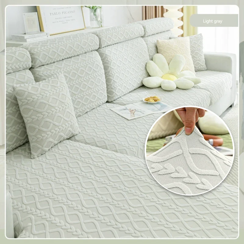 Jacquard Velvet Sofa Covers Seat Cushion Covers For Living Room Solid Color Sofa Cover Stretch Furniture Protector For Pets Kids - Image 11