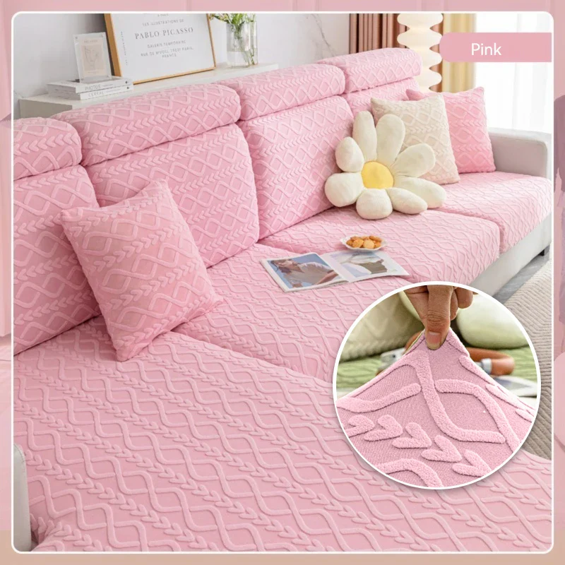 Jacquard Velvet Sofa Covers Seat Cushion Covers For Living Room Solid Color Sofa Cover Stretch Furniture Protector For Pets Kids - Image 13