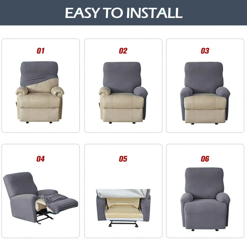 Knitted Recliner Sofa Cover Stretch Sofas Protector For Living Room Lazy Boy Relax Armchair Covers 1/2/3/4 Seater For Home Decor - Image 6