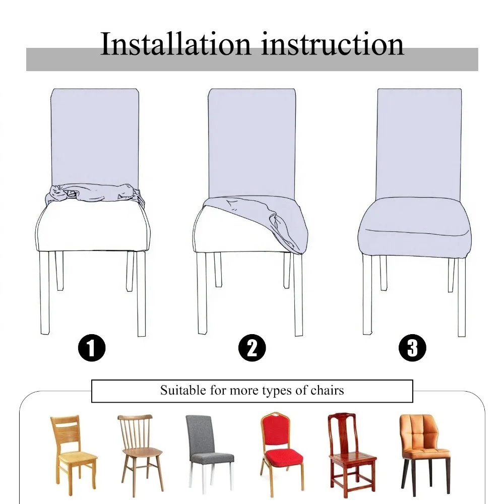 Large Size Chair Cover Dining Room Adjustable Jacquard Dining Chair Seat Cover for Chairs Pad Protector Home - Image 6