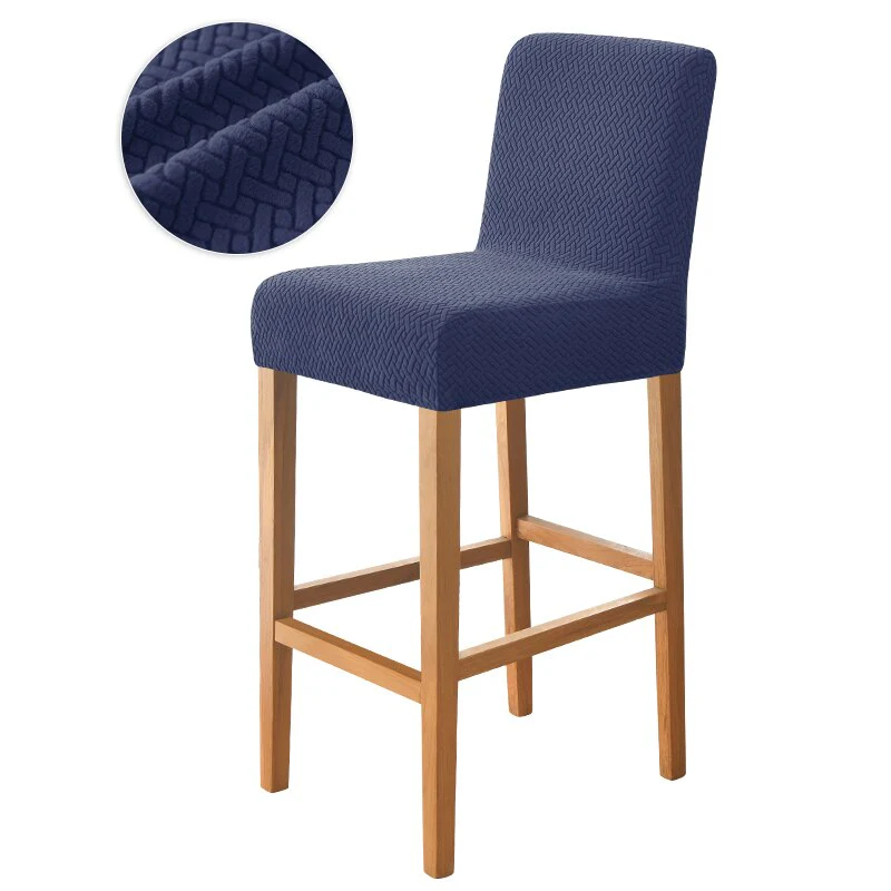 Luxury Plaid Fabric Bar Chair Cover Stretch Short Back Chairs Covers Small Size Bar Stool Anti-Slip Seat Covers for Kitchen Home Hotel - Image 11