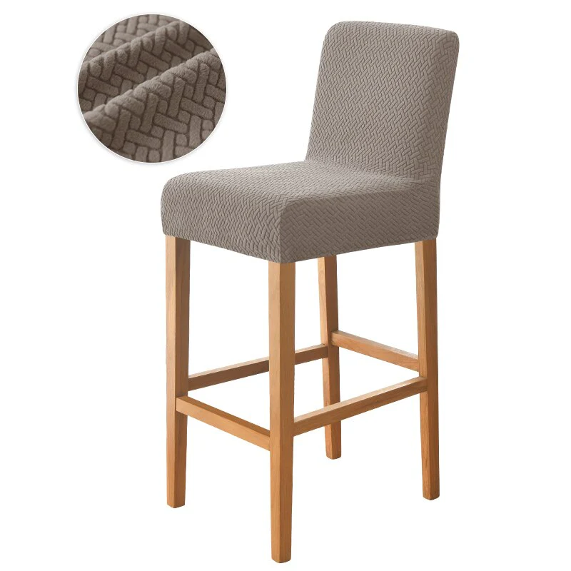 Luxury Plaid Fabric Bar Chair Cover Stretch Short Back Chairs Covers Small Size Bar Stool Anti-Slip Seat Covers for Kitchen Home Hotel - Image 7