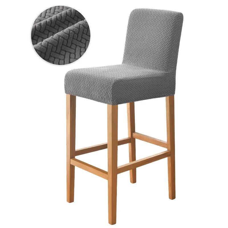 Luxury Plaid Fabric Bar Chair Cover Stretch Short Back Chairs Covers Small Size Bar Stool Anti-Slip Seat Covers for Kitchen Home Hotel - Image 8
