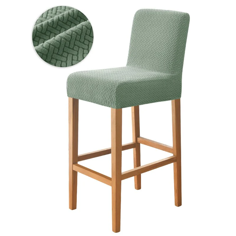 Luxury Plaid Fabric Bar Chair Cover Stretch Short Back Chairs Covers Small Size Bar Stool Anti-Slip Seat Covers for Kitchen Home Hotel - Image 9