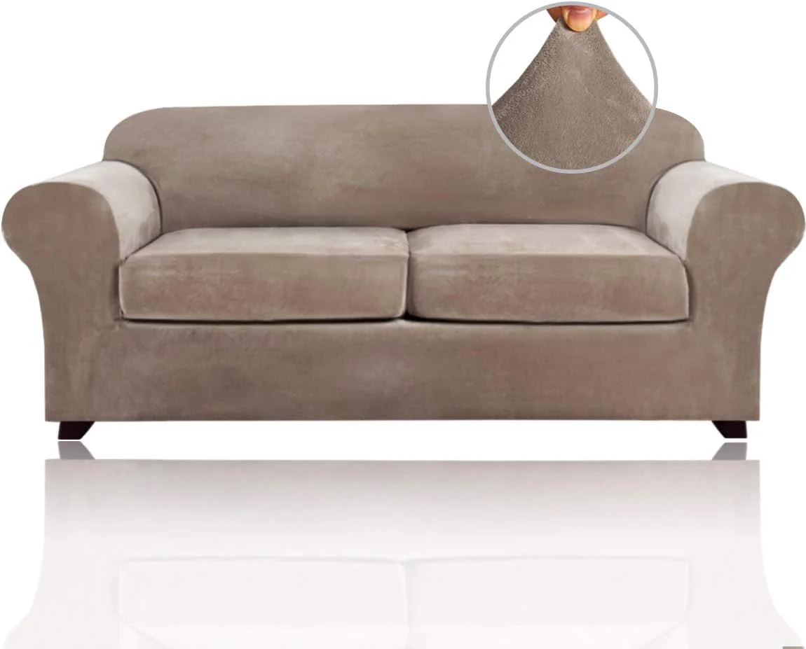 Luxury Real Velvet Stretch Sofa Covers Stretch Velvet Couch Covers for Cushion Sofa Slipcovers Soft Sofa Slip Covers Furniture Covers Cushion Covers Machine Washable - Image 35