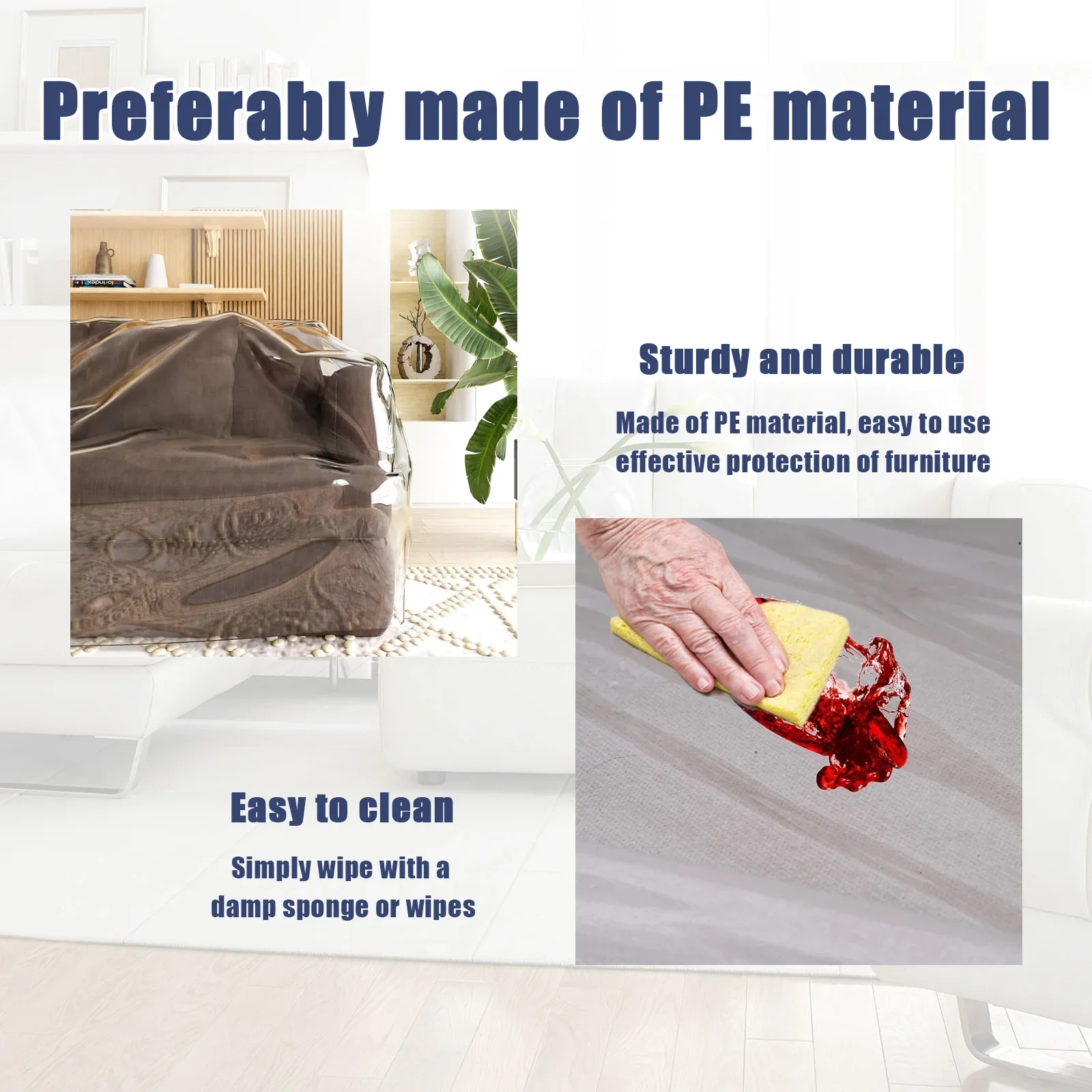 New Couch Cover Pet Plastic Cover Transparent Cat Scratch Protector Waterproof Sofa Covers for Protection Against Cat Dog Clawing - Image 5