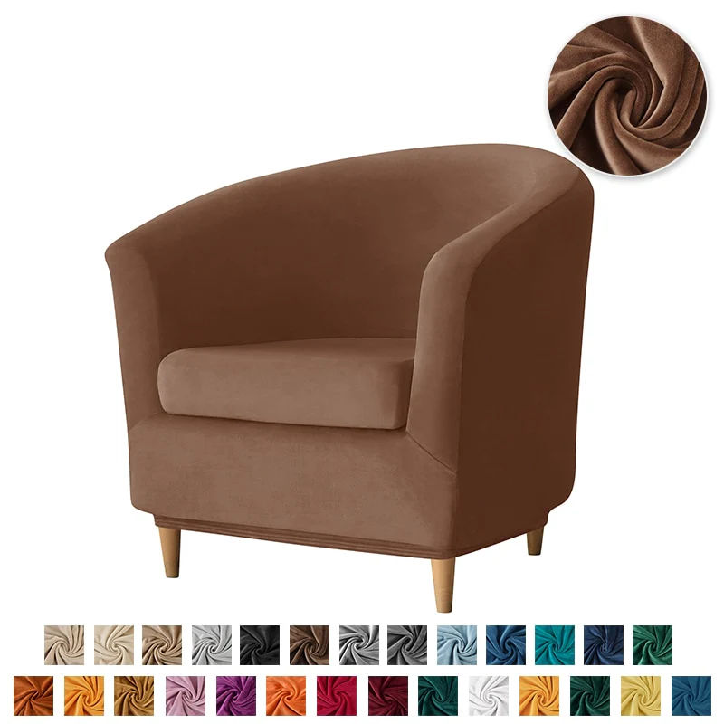 New Elastic Velvet Club Bath Tub Armchair Covers Stretch Soft Single Sofa Chair Slipcover Bar Counter with Seat Cover Home Hotel - Image 12