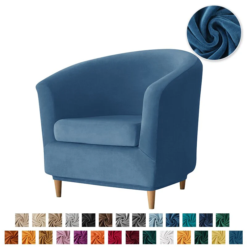 New Elastic Velvet Club Bath Tub Armchair Covers Stretch Soft Single Sofa Chair Slipcover Bar Counter with Seat Cover Home Hotel - Image 14