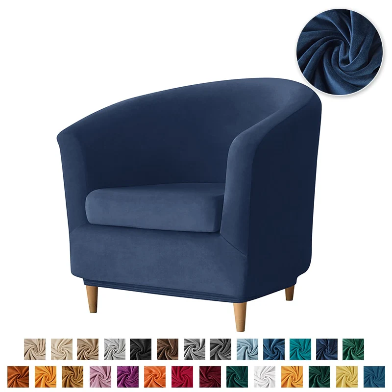New Elastic Velvet Club Bath Tub Armchair Covers Stretch Soft Single Sofa Chair Slipcover Bar Counter with Seat Cover Home Hotel - Image 18