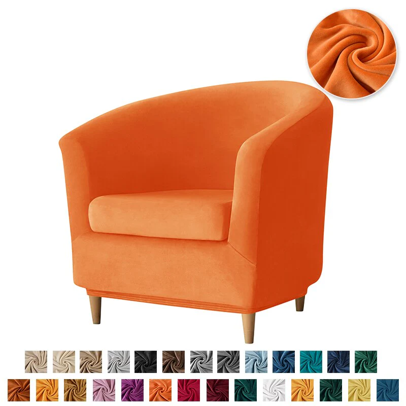 New Elastic Velvet Club Bath Tub Armchair Covers Stretch Soft Single Sofa Chair Slipcover Bar Counter with Seat Cover Home Hotel - Image 21