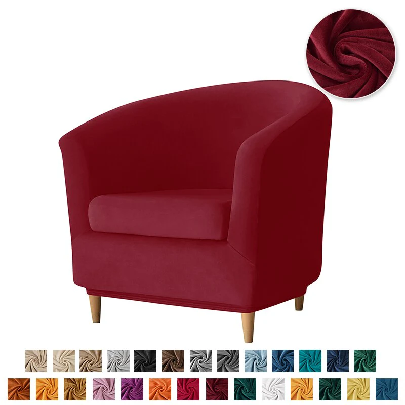 New Elastic Velvet Club Bath Tub Armchair Covers Stretch Soft Single Sofa Chair Slipcover Bar Counter with Seat Cover Home Hotel - Image 22