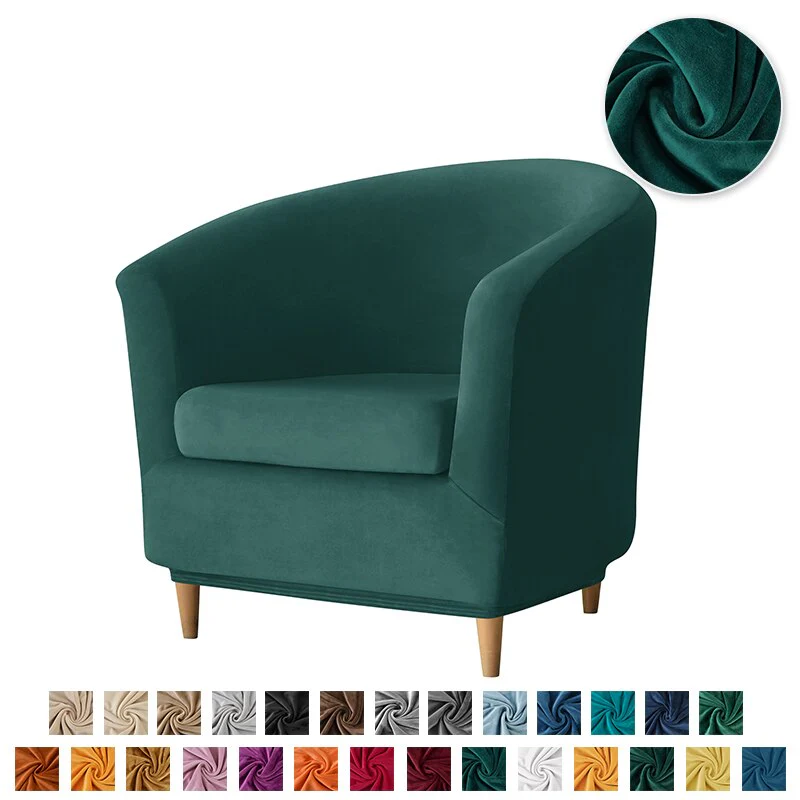 New Elastic Velvet Club Bath Tub Armchair Covers Stretch Soft Single Sofa Chair Slipcover Bar Counter with Seat Cover Home Hotel - Image 23