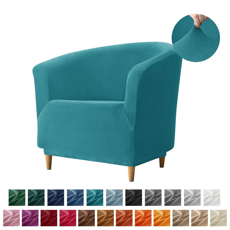 New Elastic Velvet Club Bath Tub Armchair Covers Stretch Soft Single Sofa Chair Slipcover Bar Counter with Seat Cover Home Hotel - Image 30