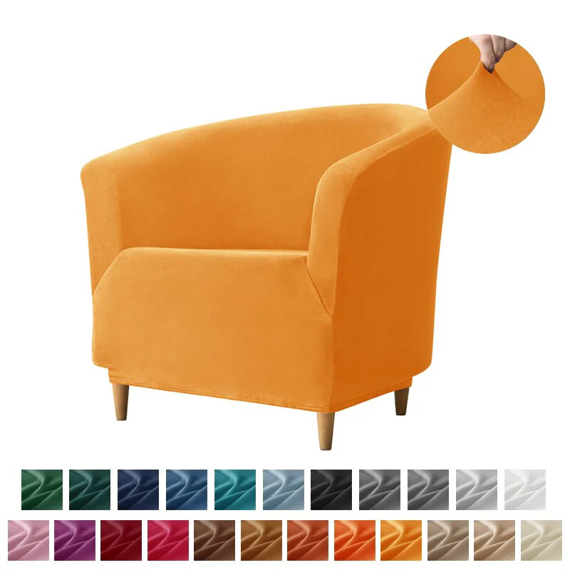New Elastic Velvet Club Bath Tub Armchair Covers Stretch Soft Single Sofa Chair Slipcover Bar Counter with Seat Cover Home Hotel - Image 31